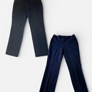 Talbots Pants Black & Navy Flat Front High Waist Straight Pants Bundle Sz 6